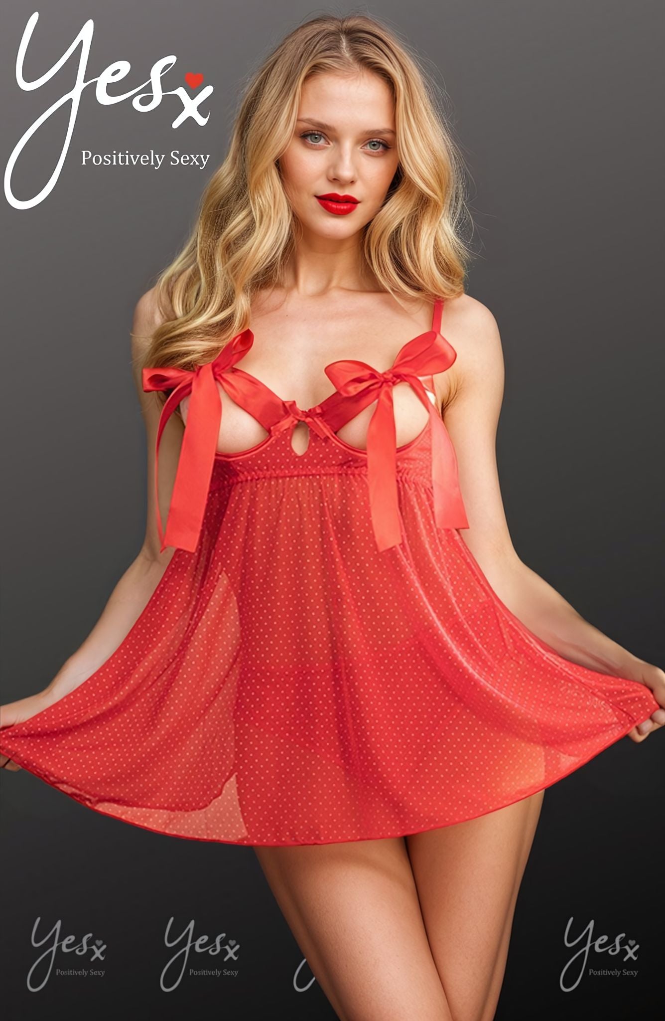 YesX YX841 Red Babydoll Set