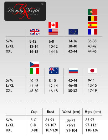 Beauty Night size guide