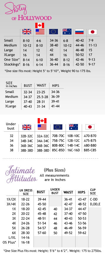 Shirley Of Hollywood size guide